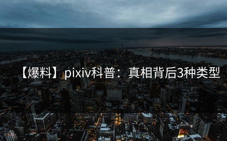 【爆料】pixiv科普：真相背后3种类型