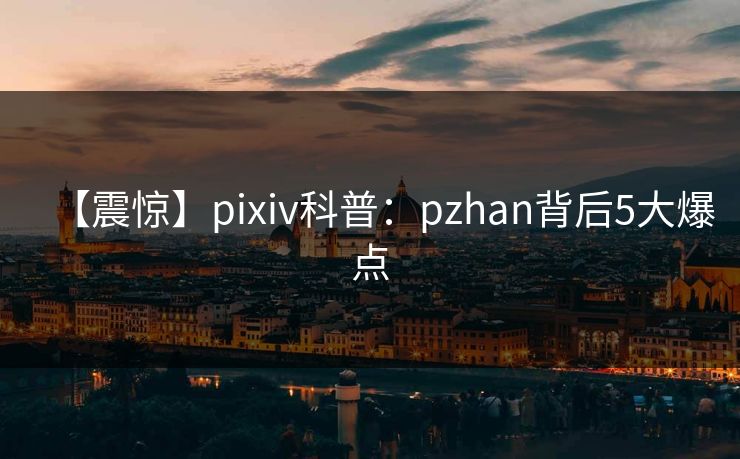 【震惊】pixiv科普：pzhan背后5大爆点