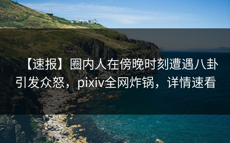 【速报】圈内人在傍晚时刻遭遇八卦引发众怒，pixiv全网炸锅，详情速看