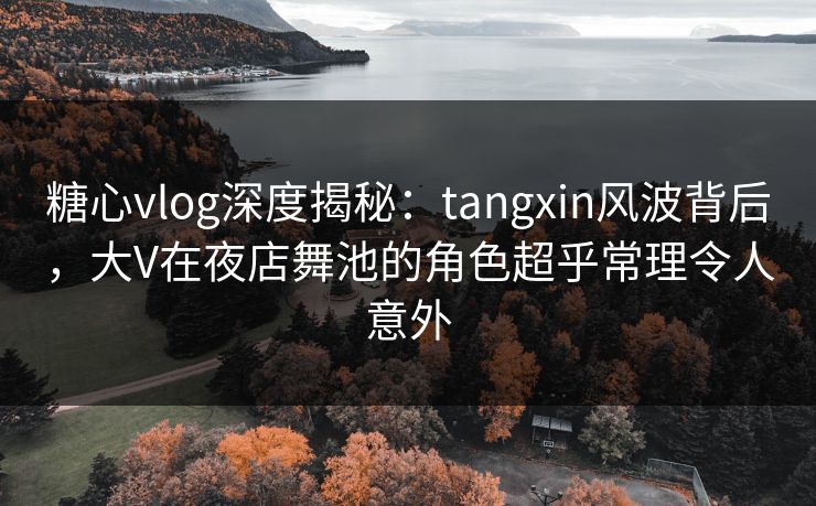 糖心vlog深度揭秘:tangxin风波背后,大V在夜店舞池的角色超乎常理令人意外 糖心vlog深度揭秘:tangxin风波背后,大V在夜店舞池的角色超乎常理令人意外